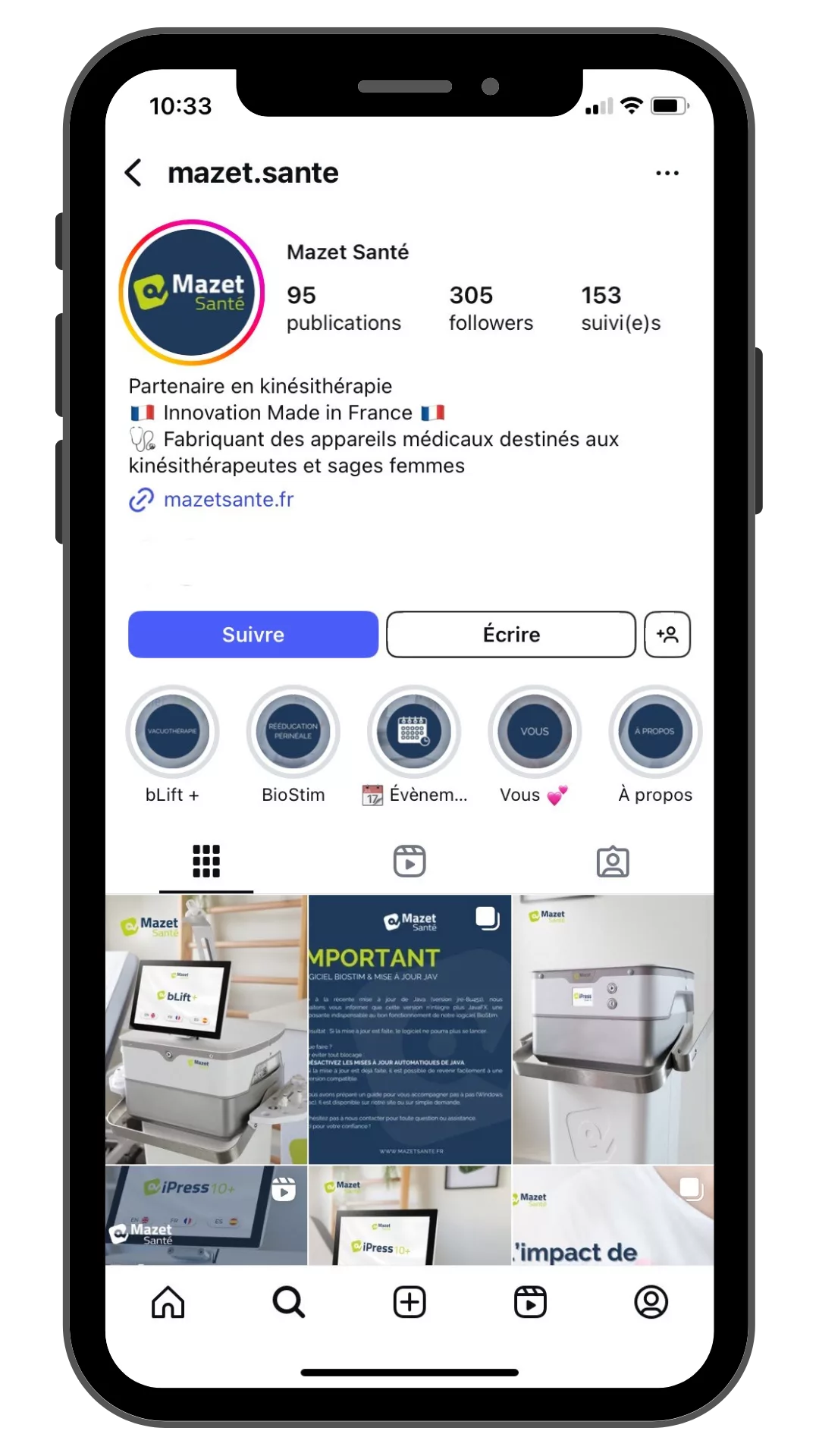 Compte instagram Mazet Santé